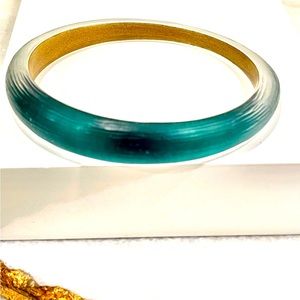 Alexis Bittar Skinny Tapered Bangle in Emerald